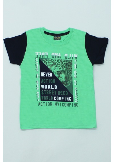 Hçm Erkek Çocuk Tshirt Baskılı A30 AÇIK YEŞİL Açık Yeşil