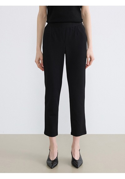 Lcw Modest Siyah Beli Lastikli Dar Fit Kadın Pantolon