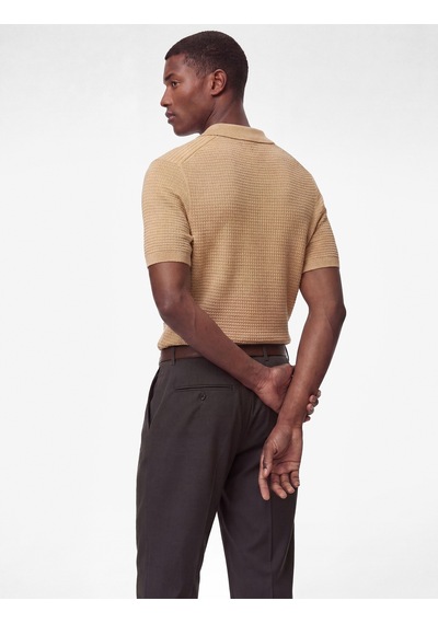 Koton Regular Fit Pamuklu Polo Yaka Kısa Kollu Triko Tişört Kahverengi 6sam70039ht Kahve
