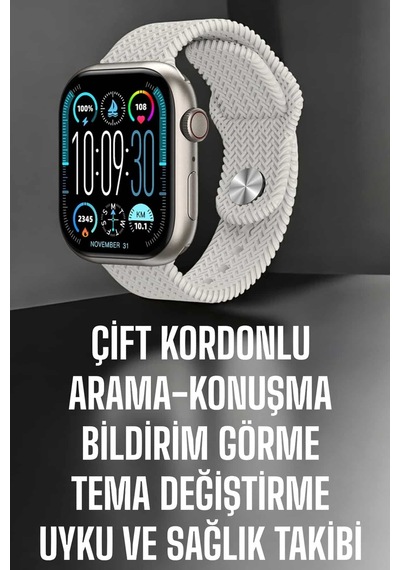 Yeni Nesil Akıllı Saat Arama Cevaplama Gps Takibi Adımsayar Nfc Özelliği Siyah