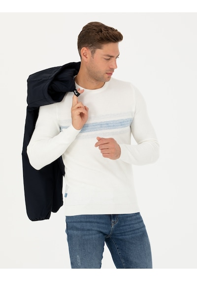 Pierre Cardin Erkek Ekru Triko Kazak 50278095-vr019 Ekru