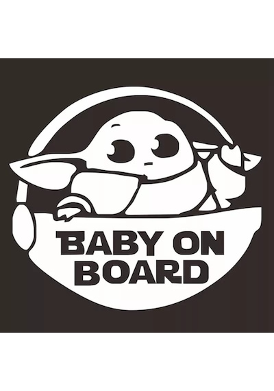 Arabada Bebek Var Yazılı Baby Yoda Stcker