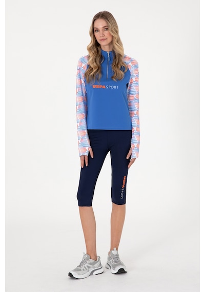 U.S. Polo Assn. Kadın İndigo Fermuarlı Dik Yaka Sweatshirt 50300732-VR028