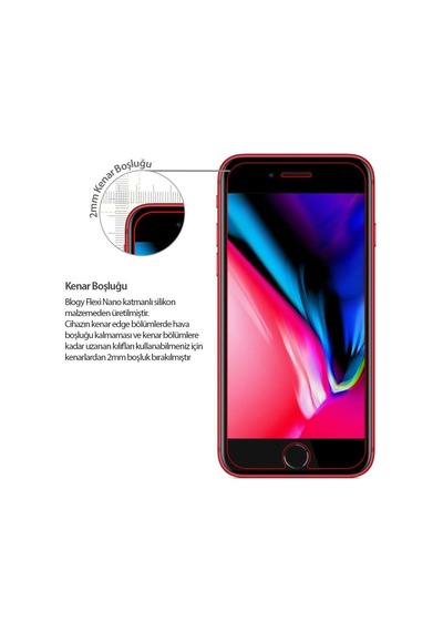 Blogy Apple Uyumlu   iPhone 8 / 7 İle Flexi Nano Ekran Koruyucu
