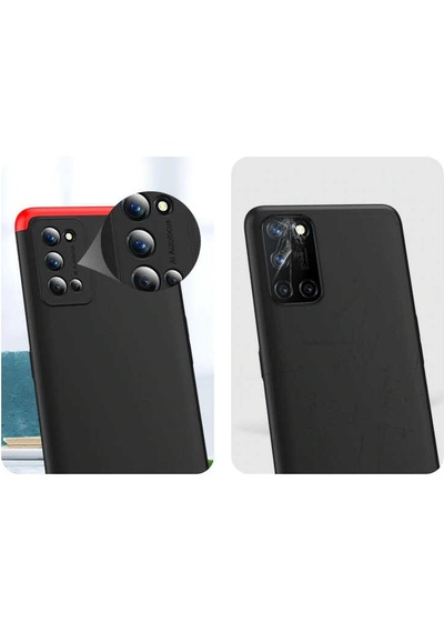 Realme 7 Pro Kılıf Zore Ays Kapak Siyah-Kırmızı