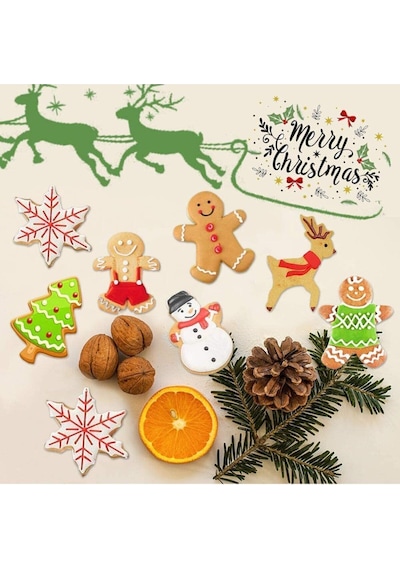 Yılbaşı Temalı Kurabiye Kalıbı Metal Kopat Set Goldcakes