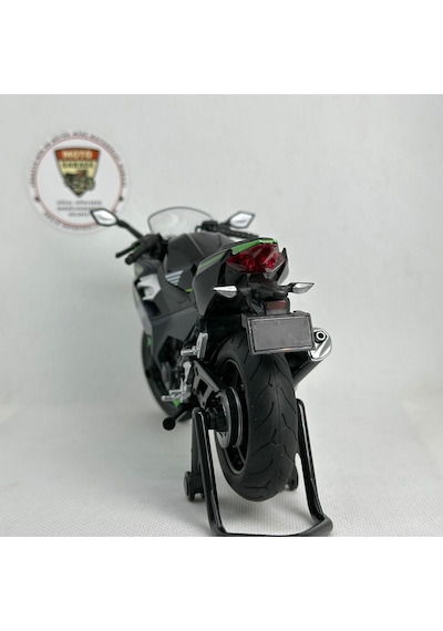 Kawasaki Ninja 400 1:12 Diecast Sesli Işıklı Motosiklet Modeli - Yeşil Siyah