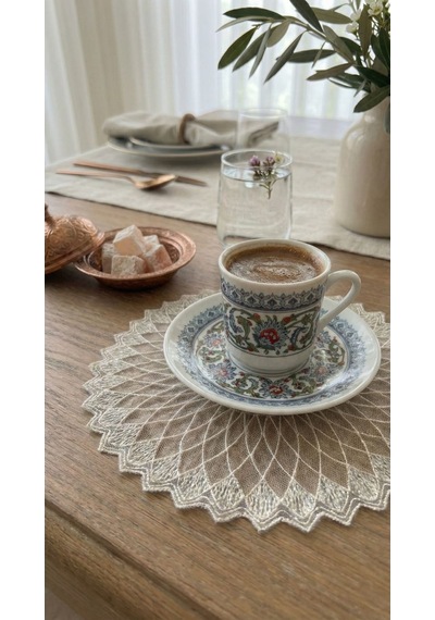 6 Adet Sunumluk Peçete,kokteyl Peçete,kahve Yanı Sunum Peçetesi,sunumluk,bardak Altlığı 16 Cm Kahverengi-krem