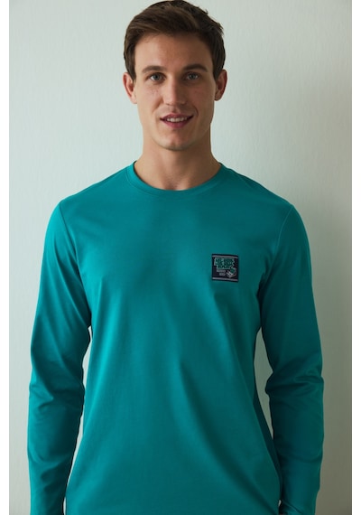 Penti Erkek Super Slogan Baskılı Bisiklet Yaka Pamuklu Pijama Takımı Çok Renkli