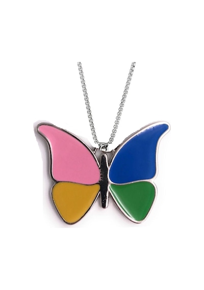 Kelebek Butterfly Paslanmaz Çelik Kolye Çok Renkli