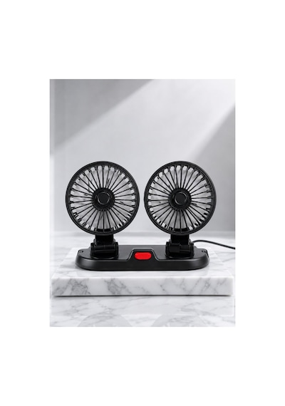 Araç Ve Ev Kullanımına Uygun Çift Başlıklı Masaüstü Vantilatör - Hs08378334-4539