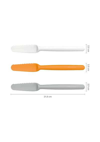 Fiskars Fruehstuecksmesser 3 Parça, Toplam Uzunluk: 22 Cm, Plastik, Beyaz/turuncu/gri, Fonksiyonel Form, 1016121 Diğer