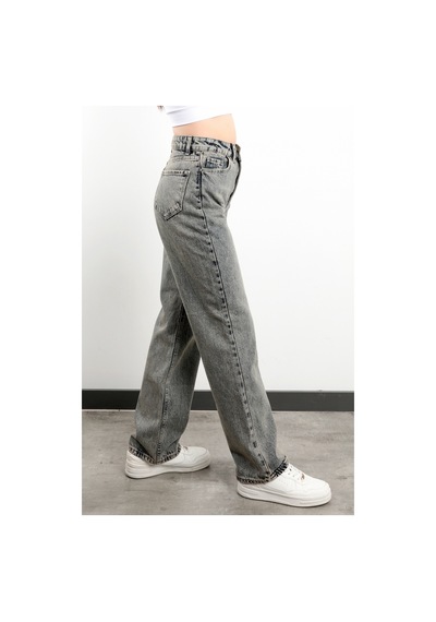 Giysa Kadın Jean Straight Leg %100 Pamuk Tint Gri Boru Paça Yüksek Bel Kot Pantolon - Jb591-2516 Mavi Giysa Kadın Jean Straight Leg %100 Pamuk Tint Gri Boru Paça Yüksek Bel Kot Pantolon - Jb591-2516 Mavi