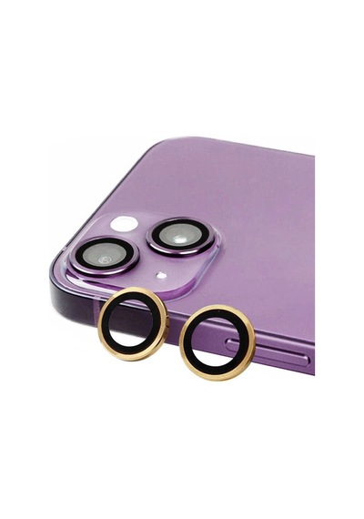 Apple, Uyumlu iPhone 15 Plus Raze Metal Kamera Lens - Sarı