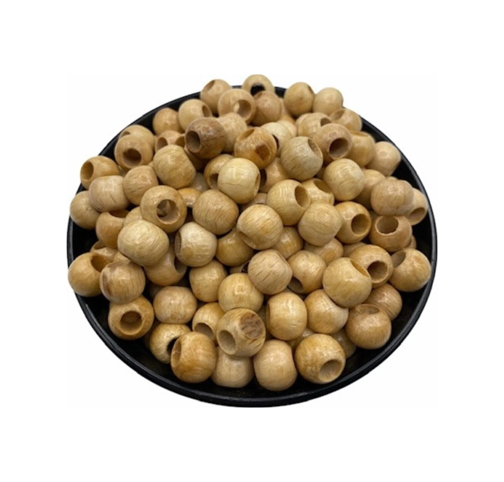 12mm Vernikli Ahşap Tahta Boncuk 50gr, 75 Adet Boncuk