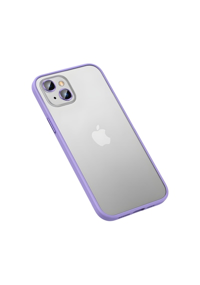 Apple Uyumlu iPhone 13 Kılıf Retro Kenar Ve Lens Koruyucu Renkli Kılıf Lila