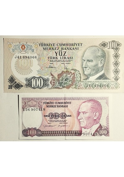 6. 7. Emisyon 2 Adet Koleksiyon Kağt Para. Antika Para. 7