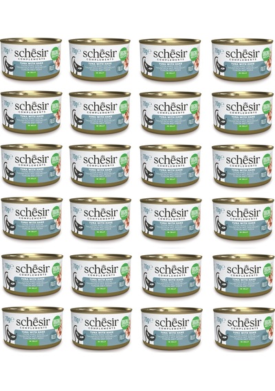 Schesir Ton Ve Barlam Balıklı Jöleli Tamamlayıcı Kedi Konservesi 70 Gr. X 24 Adet