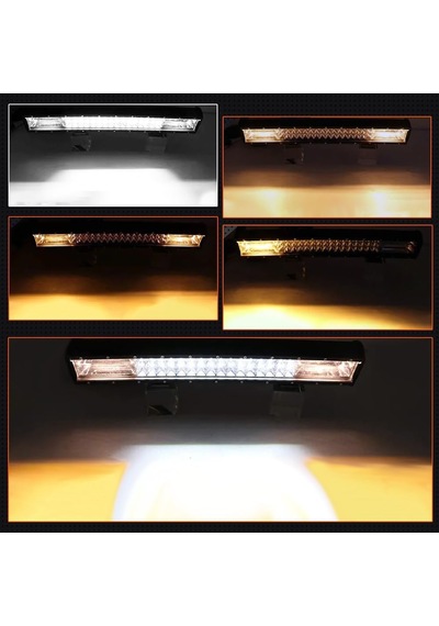 Cree Led Beyaz Turuncu 81 Cm Led Flaş Çakar Projektör Işık Çubuğu 5 Mod Off Road Spot Sel Kombo Delici Yayıcı Çalışma Lambası Pod Araç Kaput Tampon Ta