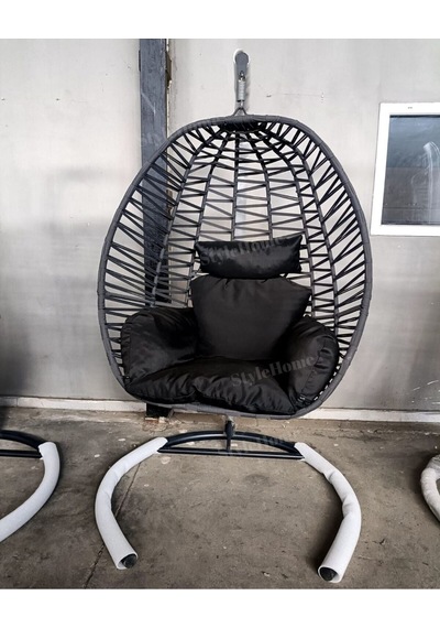 Stylehome Tek Kişilik Ev Içi Salıncak, Makrome Ip Örgülü Tekli Bahçe Balkon Salıncağı Antrasit Stylehome Tek Kişilik Ev Içi Salıncak, Makrome Ip Örgülü Tekli Bahçe Balkon Salıncağı Antrasit
