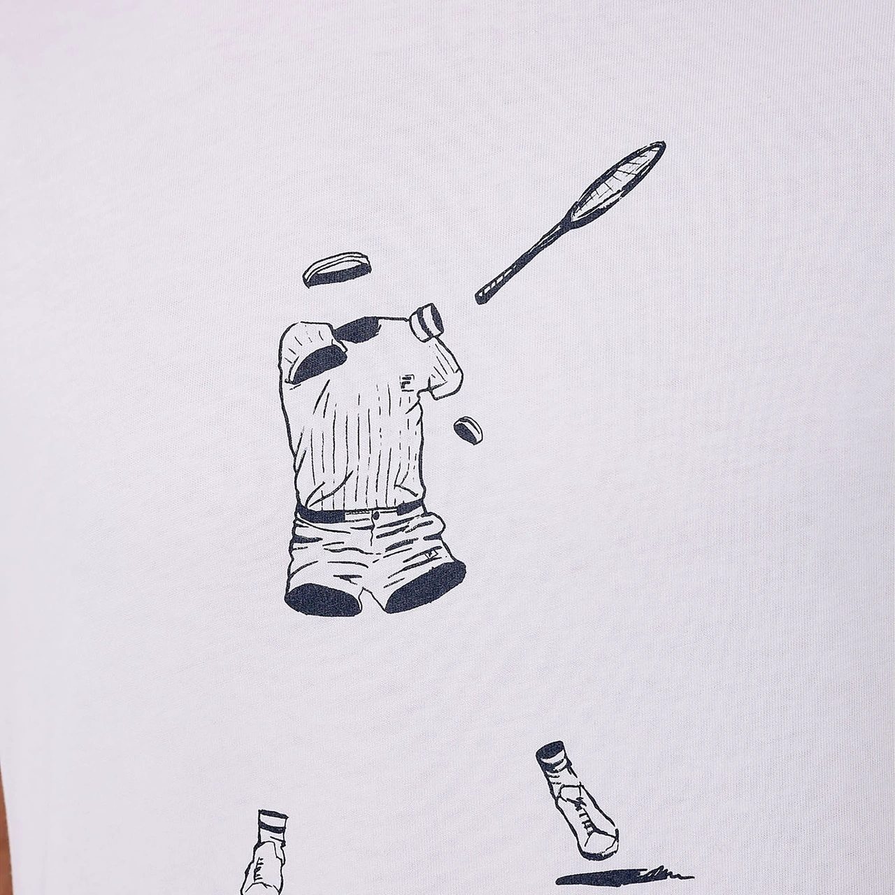 Beyaz Fila Erkek T-shirt Tennis Player Graphic Tu411111 beyaz