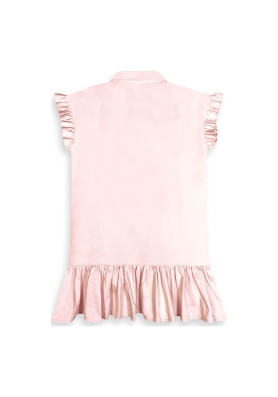 Denokids Kız Çocuk Elbise Unicorn Aplikeli %100 Pamuk Gömlek Stil Elbise 4-9 Yaş Çok Renkli