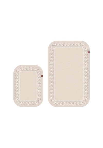 Banyo Paspası Takımı 70x110+50x70 Cm İç Trikot Ekru & Krem