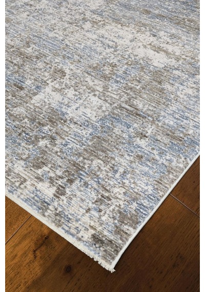 Vivanni Home Everlynn Polyester Vintage Halı Pamuk Atkı Tabanlı Modern Dokuma Ev Halısı Kahverengi Mavi