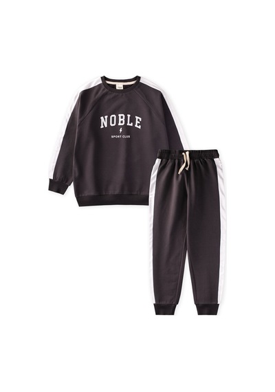 Cigit Erkek Çocuk Baskılı Sweatshirt Takım 8-12 Yaş Antrasit