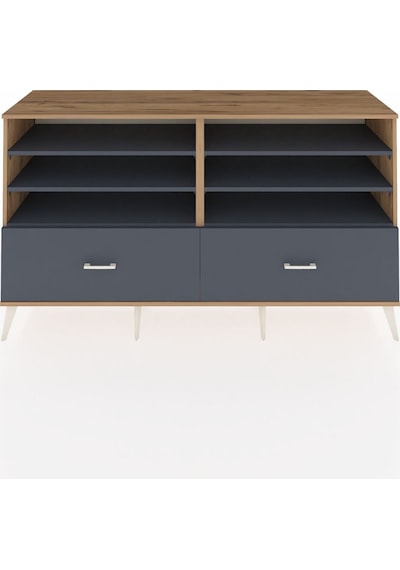 Hyperion Konsol 6 Raflı 2 Çekmeceli 176x44x99 Çam-antrasit Çam-antrasit
