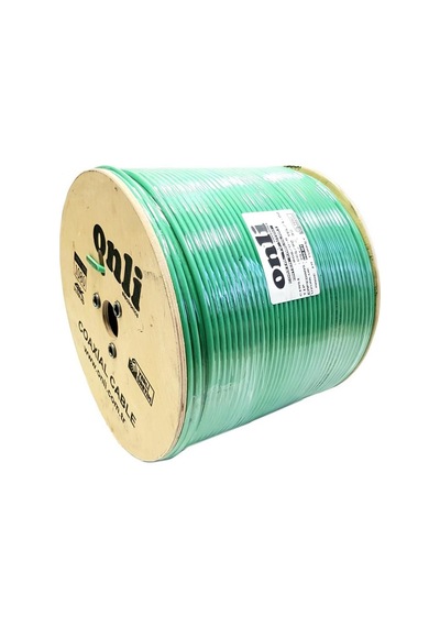 Onli Rg6U6 Yeşil Anten Kablosu 500 Metre 80 Tel