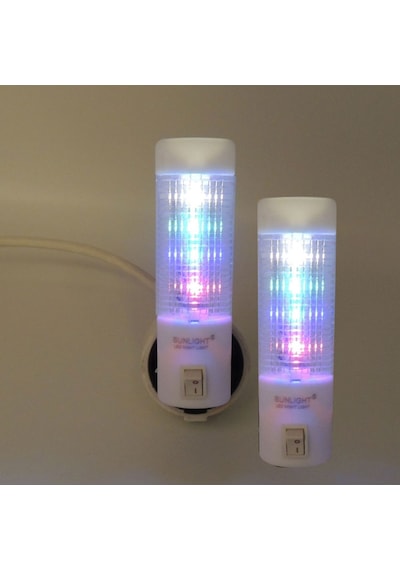 Uzun Led Gece Lambası 0,5W Tasarruflu Işıklı Fişli Düğmeli 2'Li Çok Renkli