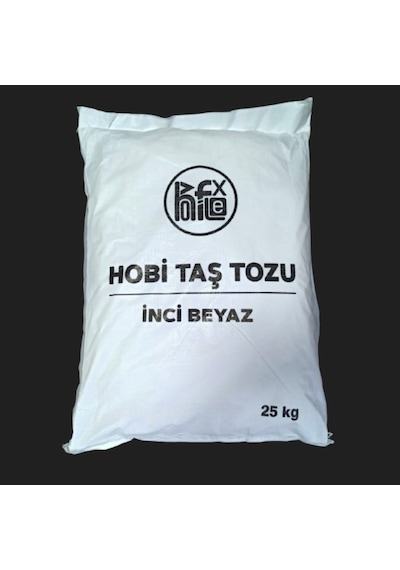 Taş Tozu Hobi Harcı Seramik Tozu Heykel Mumluk Saksı Yapımı Ultra Sert Mukavemet İnci Beyazı 25 Kg