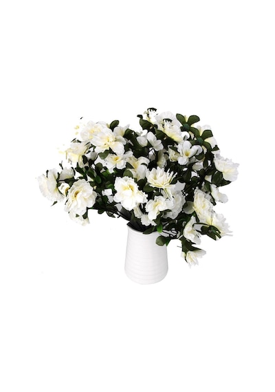 Yapay Çiçek Beyaz Açelya Demeti 7 Dallı 33x20Cm