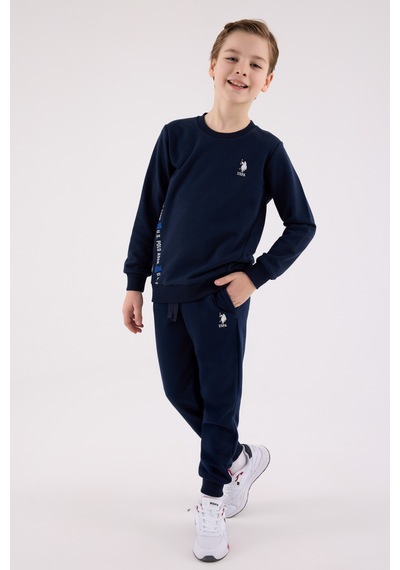 U.S. Polo Assn. Lisanslı Erkek Çocuk Alt Üst 2 Parça Eşofman Takımı Us2215 Lacivert