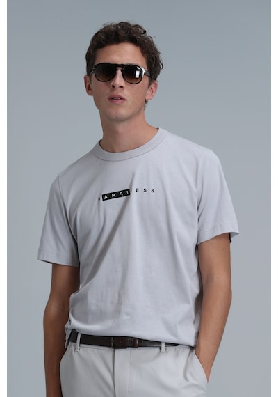 Lufian Kane Modern Grafik T- Shirt Taş Taş 111020206100190 Taş