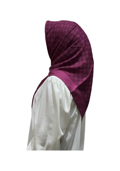 Aker Elegance Monogram Eşarp - 1090500-2 - 100 X 100 / 994 Vişne