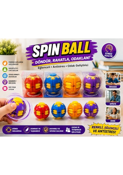 Spin Ball Fidget Oyuncak 1 Adet Dönen Stres Topu Parmak Egzersiz Ve Dikkat Geliştirici El Oyuncağı