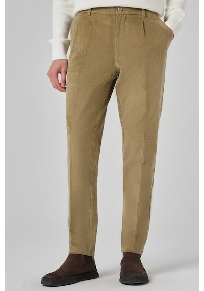 Morven Erkek Bej Pamuk Trend Fitilli Kadife Lastikli Slim Fit Pantolon 26ks003005653 Bej