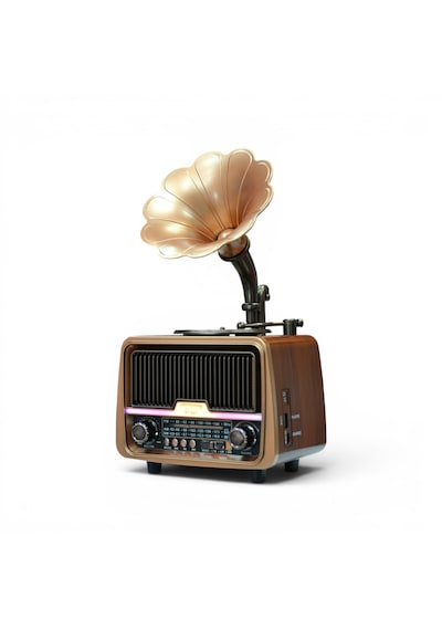 Rt-601 Gramafon Nostaljik Radyo,bluetooth Led Detay Nostalji Radyo