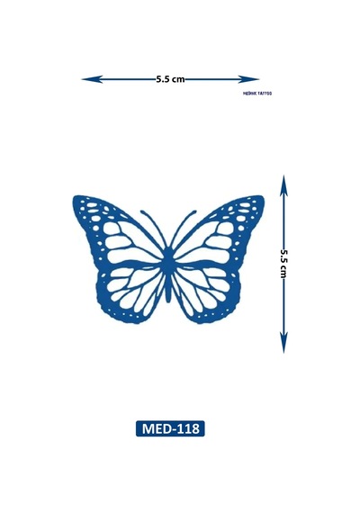 Kelebek 5 Cm Minimal Geçici Dövme Yarı Kalıcı Geçici Dövme