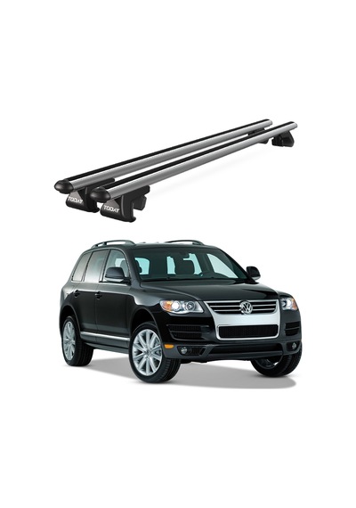 Venüs Volkswagen Touareg 2002-2010 Uyumlu Gri Ara Atkı Port Bagaj Tavan Barı