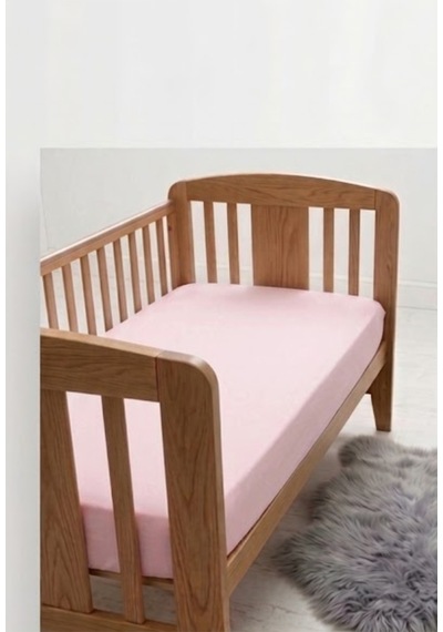 70x140 - %100 Pamuk Organik Bebek Pudra Lastikli Çarşaf-yumuşak Antialerjik Pembe - 870124248