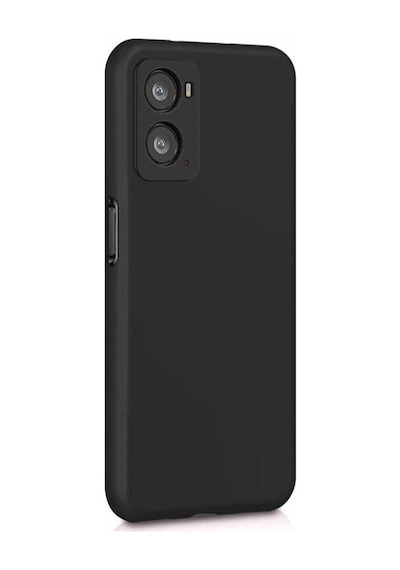 Oppo A96 Kılıf Kamera Korumalı Silikon Rubber Arka Kapak Siyah