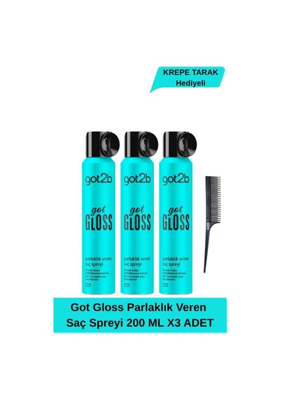 Got2b Gloss Parlaklık Veren Saç Spreyi 200 ML X3 ADET
