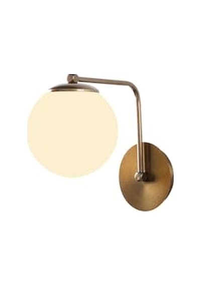 Eskitme Metal Aplik Duvar Lambası E27 Uyumlu 15x26x22 Cm Yatak Odası Oturma Odası, Bej-1 Diğer