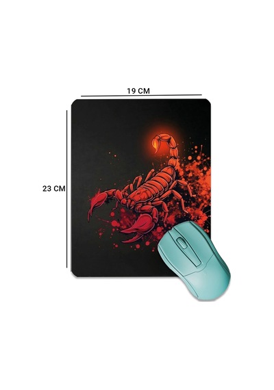 Sonictouch Kırmızı Neon Akrep Pürüzsüz Yüzey Kaymaz Taban Dikişsiz Gamer Oyuncu Mouse Pad 19x23cm Mousepad