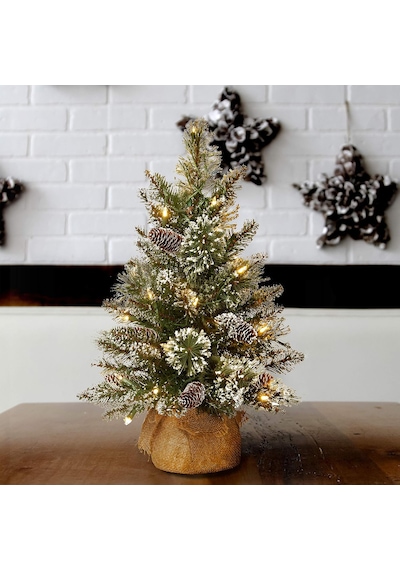 Önceden Aydınlatılmış Yapay Mini Noel Ağacı Küçük Led Işıklar, Beyaz Uçlu, Parıltılı Dallar Koniler Ve Bez Çanta Tabanı Parlak Kıl Çam-2, 2 Ayak, Yeşil Diğer Önceden Aydınlatılmış Yapay Mini Noel Ağacı Küçük Led Işıklar, Beyaz Uçlu, Parıltılı Dallar Koniler Ve Bez Çanta Tabanı Parlak Kıl Çam-2, 2 Ayak, Yeşil Diğer