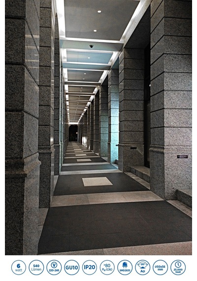 Rtl11101-5 Rother Gu10 Led Spot Ampul 6w 540 Lümen 6000k Beyaz Işık Enerji Tasarruflu Ampul 5 Adet