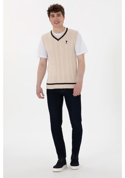 U.s. Polo Assn. Erkek Krem Süveter 50295889-vr071 Krem